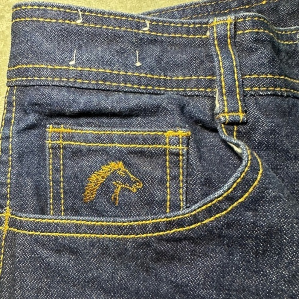 Vintage Jordache J9 Jeans Size 32L *27x26.5 Dark Wash Straight Leg Raw Hem 80s - Picture 5 of 17